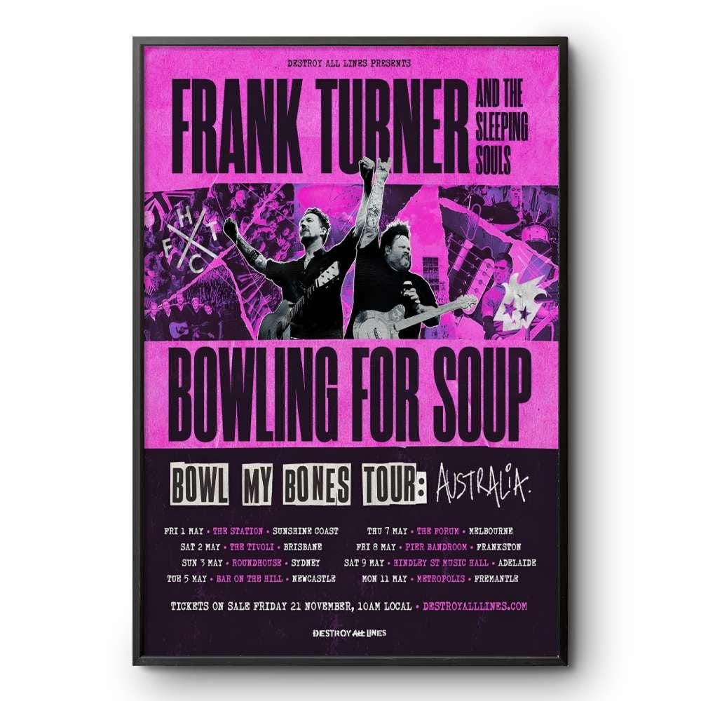 Discover Bowling For Soup Bowl My Bones Tour AUS 2026 Vertical Poster