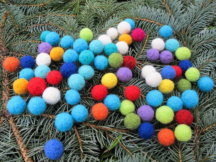 Felted Wool Balls. 100ct. Multicolored Crafts Projects Etsy