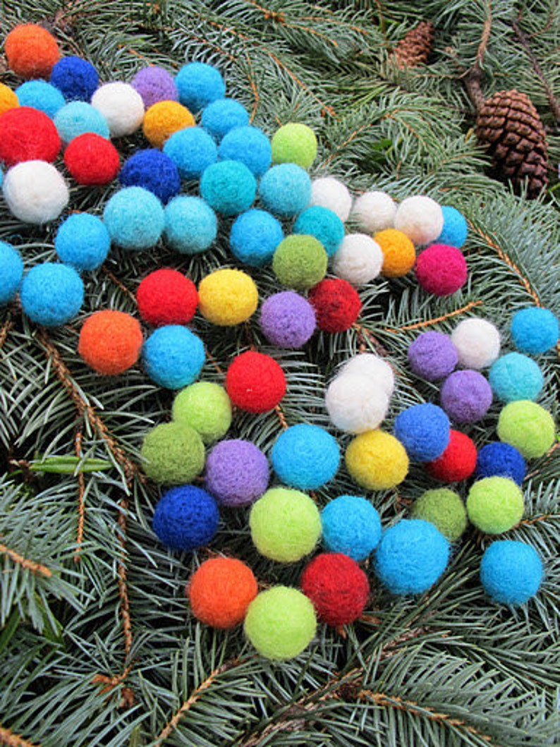 Felted Wool Balls. 100ct. Multicolored Crafts Projects Etsy