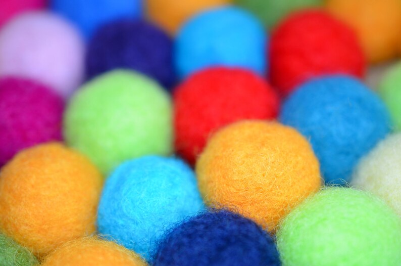 Felted Wool Balls. 100ct. Multicolored Crafts Projects Etsy