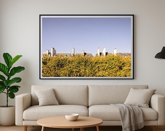 Paris Place des Vosges Print, Golden Autumn Foliage, Parisian Architecture