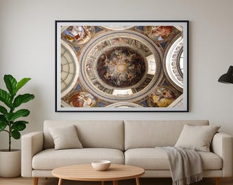 Raphael Dome – Renaissance Ceiling Fresco Photography, Rome Art Print