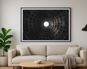Pantheon Oculus – Ancient Rome Architecture Photography Print, Minimal Wall Art