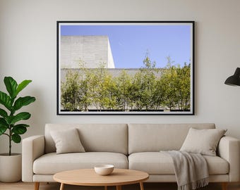 London National Theatre Print, Brutalist Architecture Wall Art, South Bank Photography, Concrete & Nature Poster, UK Travel Digital Download