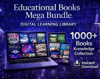 Lernbücher Mega Bundle, Digitale Lernbibliothek, 1000+ Wissenssammlung, Homeschool & Selbstlernressourcen