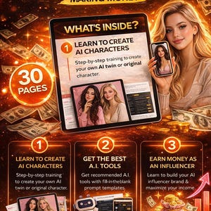 AI Influencer Guide | Create & Monetize Your AI Twin (canva, PLR) - Etsy