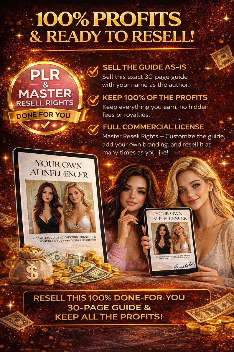AI Influencer Guide | Create & Monetize Your AI Twin (canva, PLR) - Etsy