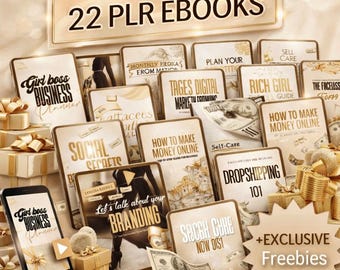 22 PLR Ebooks Bundle, Canva Vorlagen, Wiederverkaufsrechte (Digitaler Download)