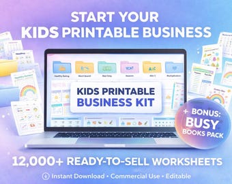 Kids Printable Business Kit | 12.000+ Arbeitsblätter, Fleißbücher (Digitaler Download)