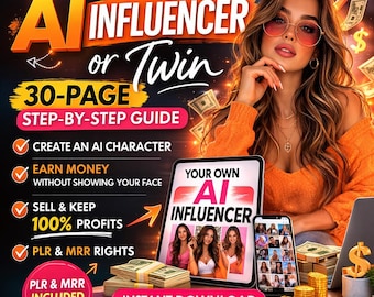 AI Influencer Guide | Create & Monetize Your AI Twin (Canva, PLR)