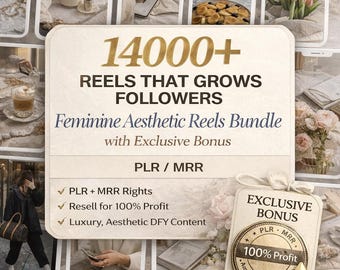 1400+ Weibliches Spulen Bündel | Luxus DFY Inhalt (PLR MRR)