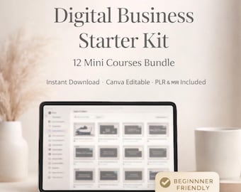 Kit de inicio para negocios digitales, paquete de 12 minicursos (descarga instantánea)