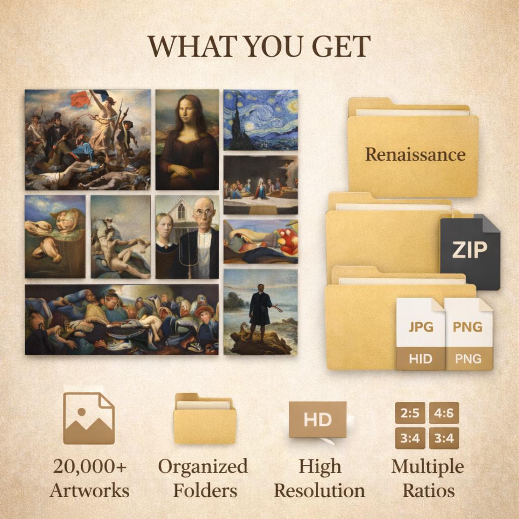 Famous Artists Masterpieces Bundle, Gallery Wall Printable Art (digital ...