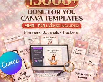 15000+ Canva Vorlagen Bundle | PLR MRR, Planer, Journals (Digitaler Download)