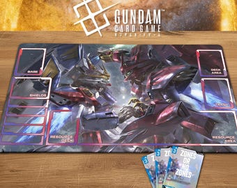 ガンダムゼータプレイマット - ガンダムカードゲーム - 24インチ x 14
