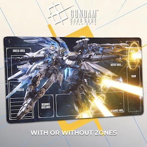 Wing Custom Gundam Playmat – Snow White - TCG Gundam Card Game Deskmat 24"x14"(600x350mm) Extra Thick GCG Gamemat Mouse Pad Gift