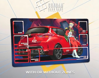 Tapete de juego Red Comet Char Aznable Gundam - Tapete de escritorio para juego de cartas coleccionables Gundam - 60 x 35 cm (24" x 14") Alfombrilla de ratón GCG de regalo