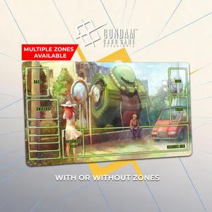 Gundam Playmat Gundam 0080 War in the Pocket Bernard Art Mobile Suit Gundam UC Desk Mat 24"x14" TCG Card Game GCG Gamemat Gift