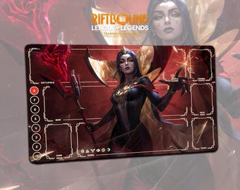 Tappetino da gioco - LeBlanc - Tappetino da gioco Riftbound LOL TCG 24"x14" (600x350x3mm) Tappetino da scrivania per giocatori con bordi cuciti e borsa protettiva inclusa
