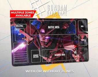 Rote Gundam Spielmatte - GQuuX Char Aznable - TKG Gundam Kartenspiel Schreibtischmatte 600 x 350 mm (24"x14") extra dicke Spielmatte Mauspad Geschenk."