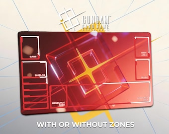 Neutral Char Red Gundam-speelmat – TCG Gundam-kaartspel 24 x 14 (600 x 350 x 3 mm) gamerbureaumat gestikte randen Inclusief beschermhoes