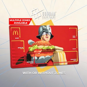 シャア・アズナブル x マクド ガンダム プレイマット TCG ガンダムカードゲーム デスクマット - 機動戦士ガンダム 24インチx14インチ (60 x 35 cm) GCG マウスパッド ギフト