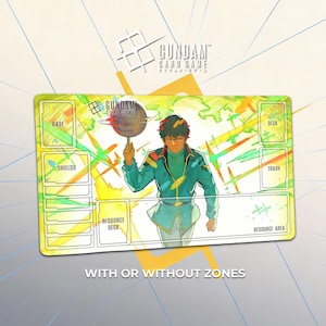 Newtype Amuro Slam Dunk Gundam Playmat – Dunking on Char - TCG Gundam Card Game Meme Deskmat 24"x14"(60x35cm) GCG Gamemat Mouse Pad Gift