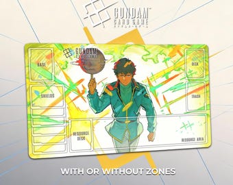 Mata do gry Newtype Amuro Slam Dunk Gundam – Dunking on Char – podkładka pod mysz z gry karcianej TCG Gundam, 24"x14" (60 x 35 cm), prezent GCG Gamemat