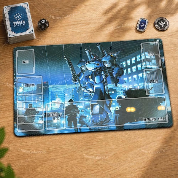 Kampfer Gundam Playmat – 0080 War in the Pocket, Zeon Night Raid – Card Game Mat 24"x14" (60x35cm) 3mm Thick