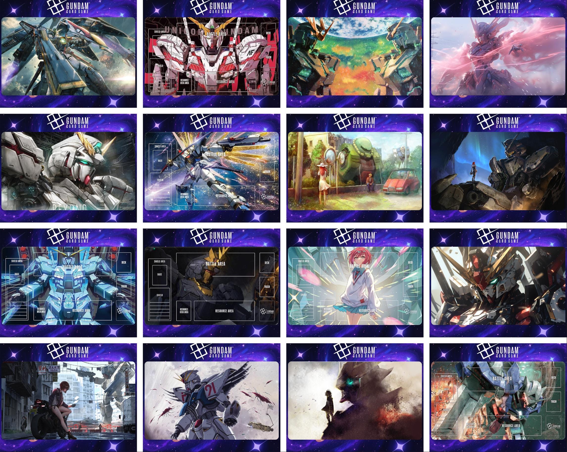 GCG GQuuuuuuXプレイマット Gquuuuuux Gundam Playmat – Amate X Nyaan X Shuji - TCG Gundam Card