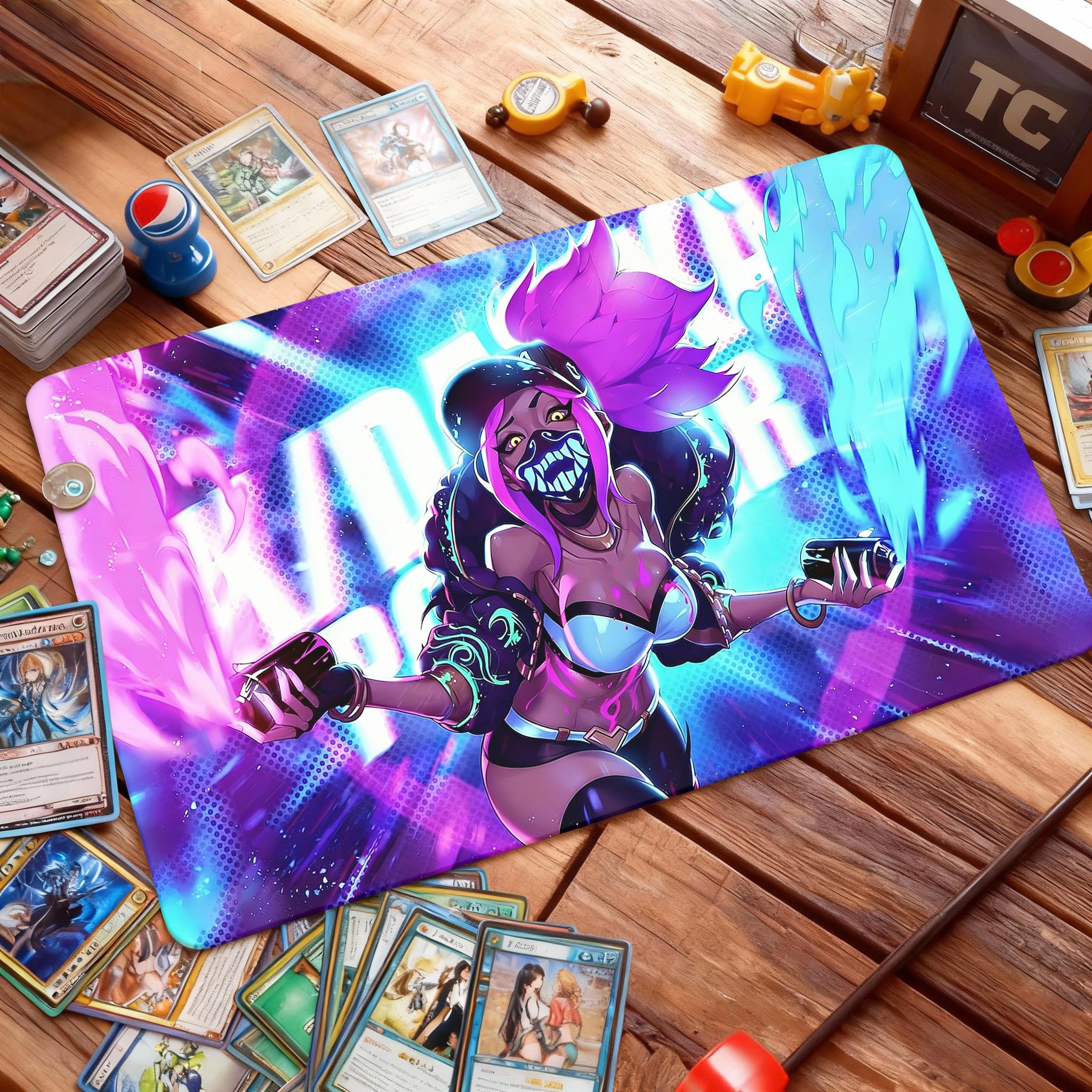 Akali KDA Riftbound LOL Playmat - League of Legends Inspired Trading ...