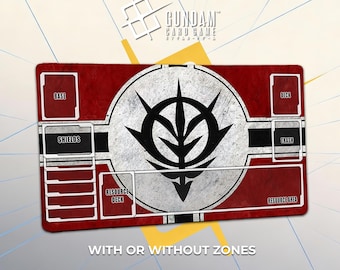 Tapete de juego Zeon Char Gundam – Red Comet Zaku - Tapete de escritorio para juego de cartas TCG Gundam de 600 x 350 x 3 mm (24 x 14 pulgadas), alfombrilla de ratón de regalo para GCG
