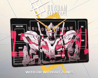 Unicorn Gundam Playmat - UC 0096 - TCG Gundam Card Game Deskmat 24"x14"(600x350mm) Extra Thick GCG Gamemat Mouse Pad Gift