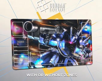 カンタム還元シート（マグシート）2点セット Gundam Playmat – MSZ-010 ZZ – TCG / 600 X 350 X 2 Mm (24 X 14 In