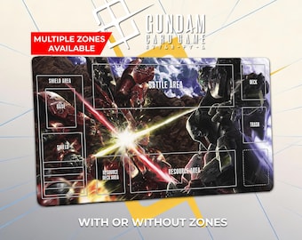 Nu Gundam Playmat – Char's Counterattack - TCG Gundam Card Game Deskmat 24"x14"(600x350mm) Extra Thick GCG Gamemat Mouse Pad Gift