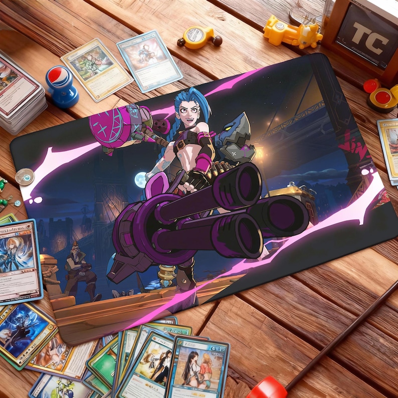 Playmat - Jinx Minigun - Riftbound 2KXO League of Legends TCG Game Mat ...
