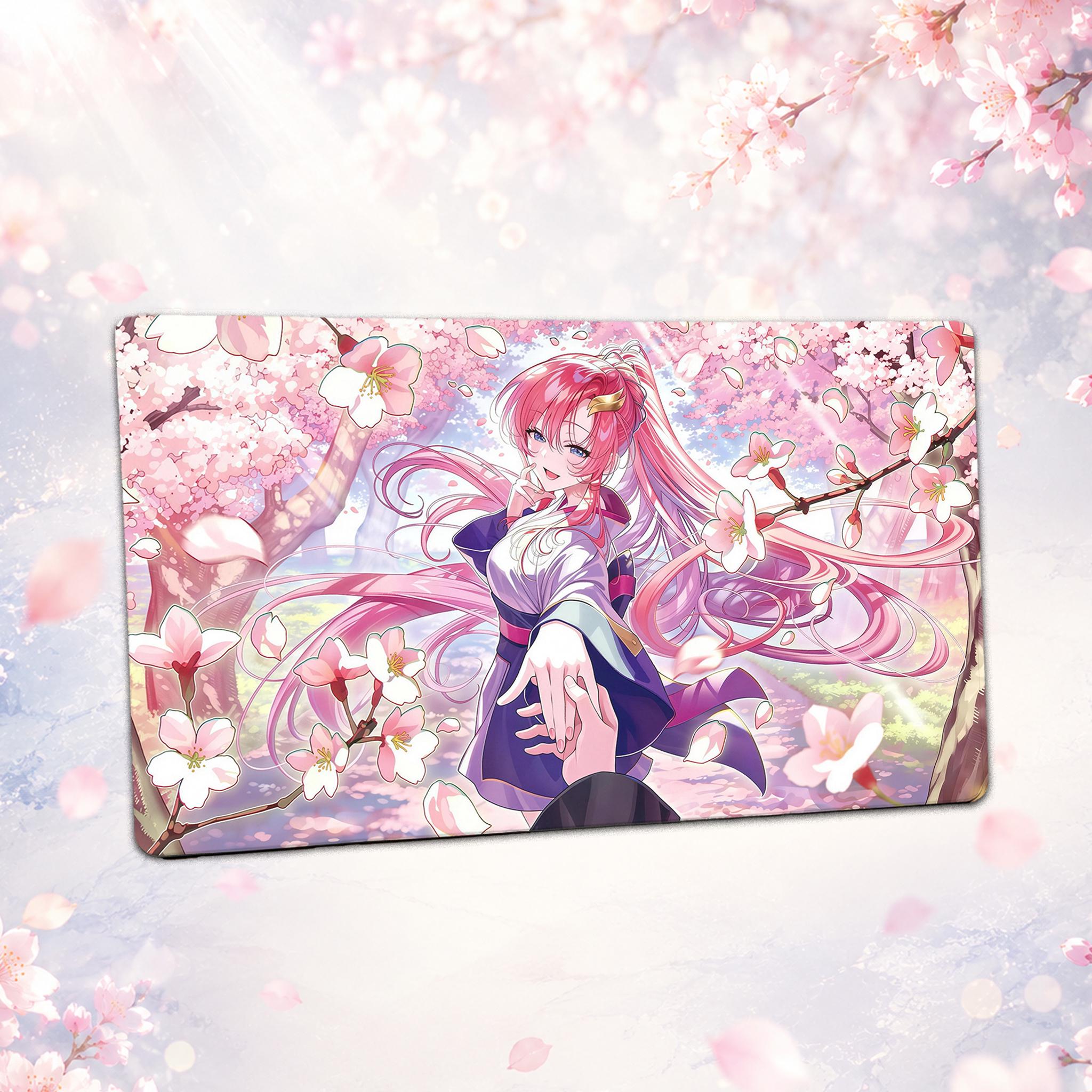 Lacus Clyne Gundam Playmat - Anniversary Cherry Blossom Art, SEED