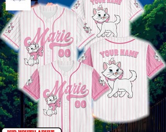 Custom The Aristocats Marie Cat Baseball Jersey, Personalized Disney Marie Cat Jersey, Disney Jersey for Fans