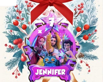 Personalized Huntrix Christmas Acrylic Ornament,Custom Kpop Demon Hunter Ornament,Decor Gift for Demon Hunter Fan,Huntrix Christmas Ornament