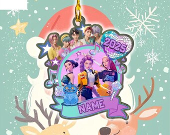 Personalized Huntrix Christmas Ornament, Custom Kpop Demon Hunter Ornament, Custom KPDH Christmas Ornament, Saja Boys Ornament