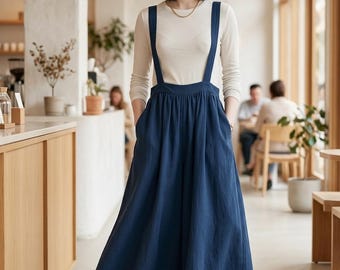 Pure Cotton Maxi Skirt Pants Wide Leg Palazzo High Waist Loose Fit, Custom Summer Occasion Wear for Women Plus Size Handmade midi Skirt wrap