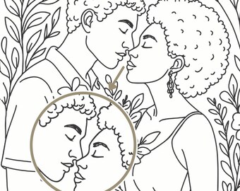 Custom Photo Coloring Book: Wedding, Anniversary, Engagement Gift (Printed or Digital)