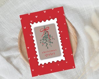Christmas card - Christmas stamp, Christmas wishes, small Christmas gift - A6 format, textured paper, including envelope