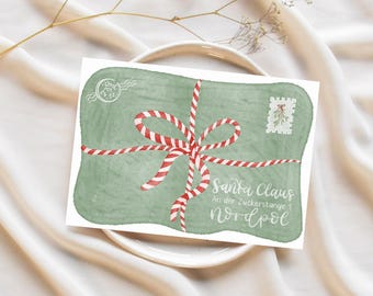 Christmas greeting card | Letter to Santa | Festive Christmas gift | A6 textured paper including envelope
