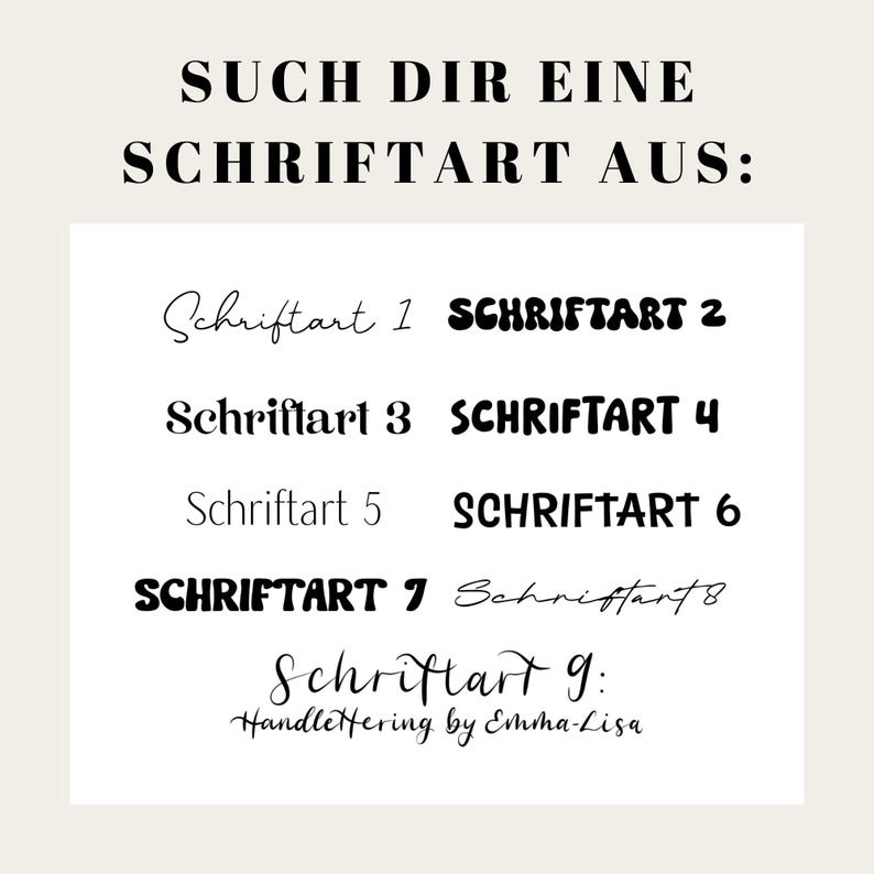 Übersicht Schriftarten