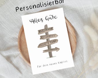 Personalized retirement greeting card | Postcard for retirement, pension, colleague, or senior citizen | A6 size including envelope