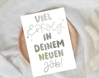 Greeting card for new job | Postcard for job change, resignation, or new career | A6 including envelope