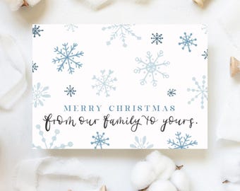 Christmas greeting card | Snowflake Christmas greetings, winter gift | Personalizable | A6 textured paper including envelope