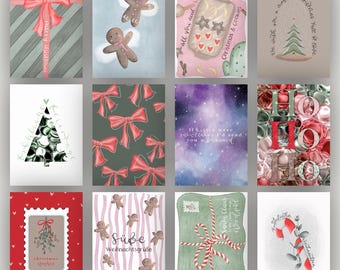 Weihnachtskarten Set | Überraschungs-Wundertüte Grußkarten Weihnachten | Weihnachtspost Geschenk Christmas Cards | A6 Format inkl. Umschläge