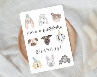 Birthday greeting card for dog owners | Have a pawsome Birthday | Birthday card for dog owners | Dog Lover Birthday Card | A6 including envelope